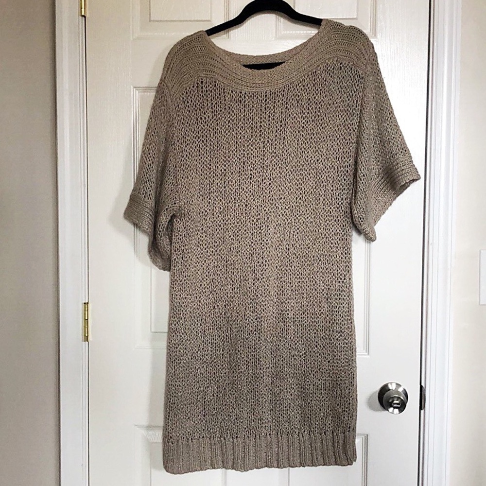 BCBG MaxAzria tan sweater dress